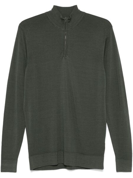  Sunspel Merino-wool Half-zip Sweater - Green 