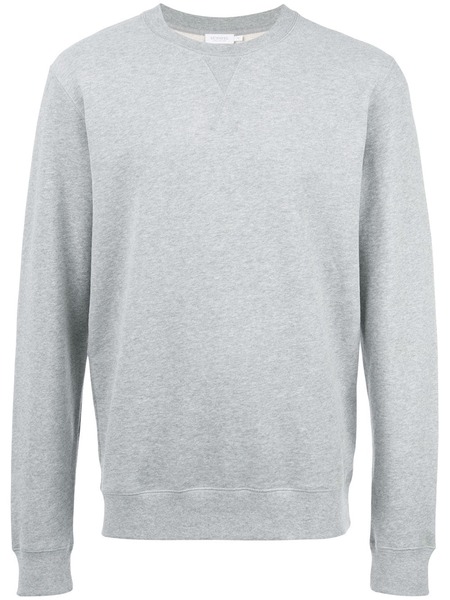  Sunspel Plain Crew Neck Sweatshirt - Grey 