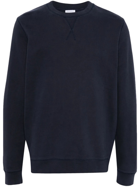  Sunspel Ribbed-collar Cotton Sweatshirt - Blue 