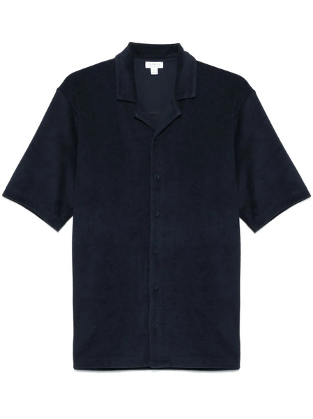  Sunspel Towelling Camp-collar Shirt - Blue 