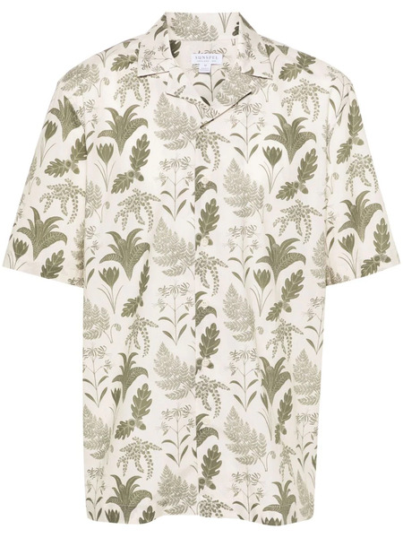  Sunspel X Katie Scott Leaf-print Shirt - Neutrals 