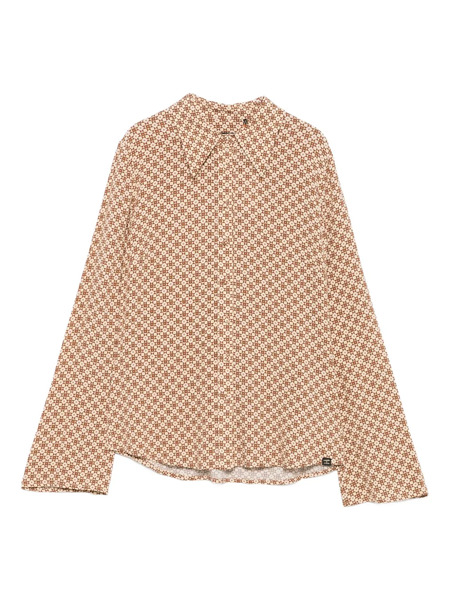  Superdry Flared-sleeve Patterned Blouse - Brown 
