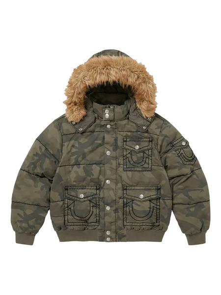  Supreme Camouflage-pattern Padded Jacket - Green 