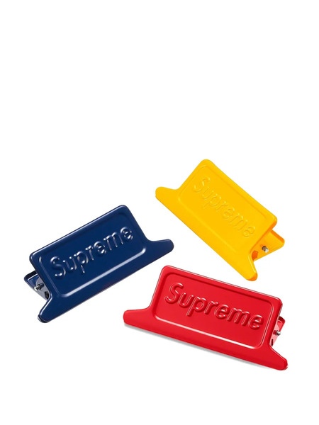  Supreme Dulton Logo-embossed Small Clips (set Of Three) - Blue 