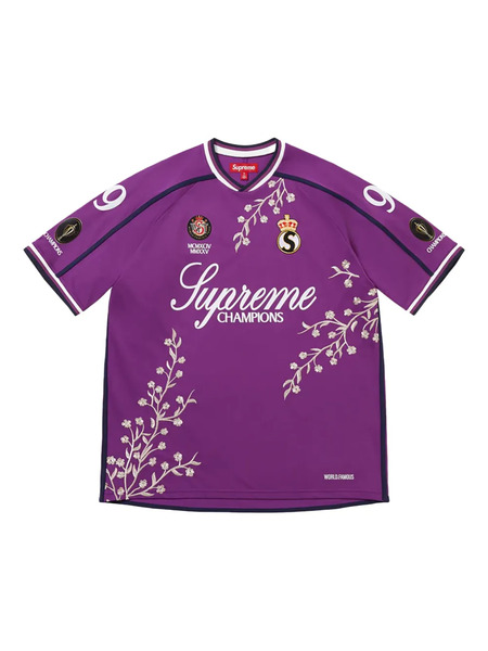  Supreme Floral Soccer T-shirt - Purple 