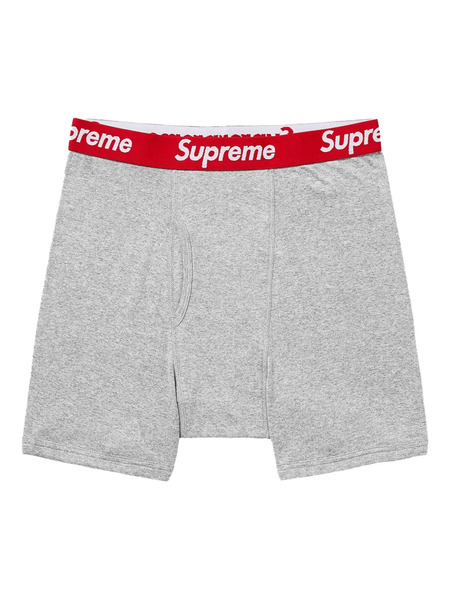  Supreme Hanes Boxers (pack Of Two) - Grey 