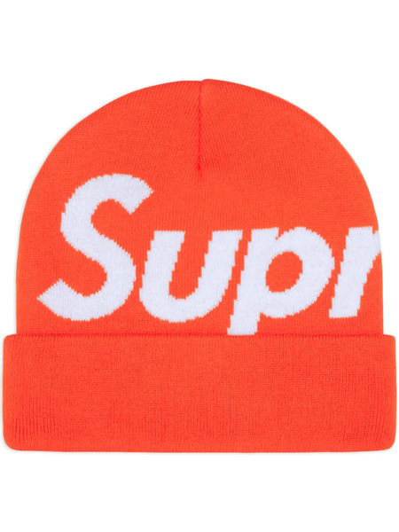  Supreme Intarsia-logo Beanie Hat - Orange 
