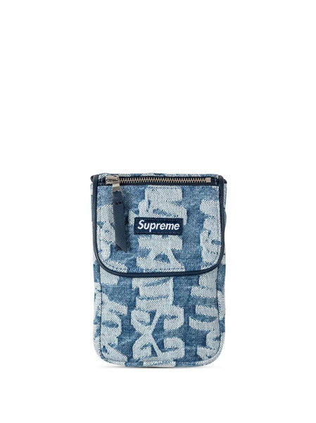  Supreme Jacquard Denim Neck Pouch - Blue 
