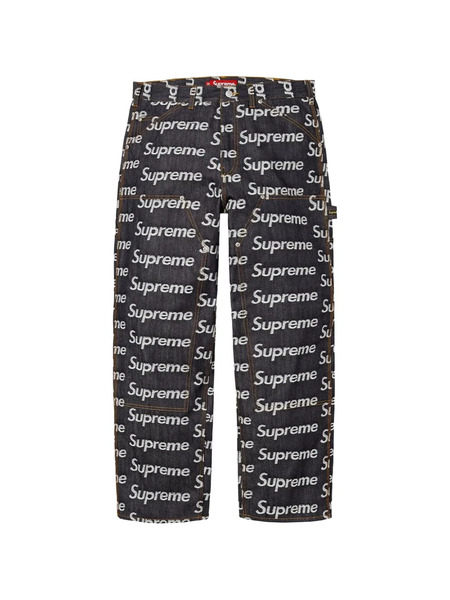  Supreme Logo-jacquard Double-knee Jeans - Blue 