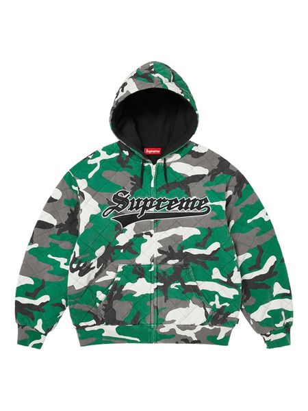  Supreme Quilted Hooded Sweatshirt - Green 
