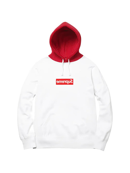  Supreme X Comme Des Garçons Drawstring Hoodie - White 