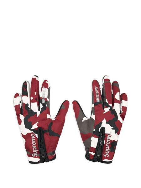  Supreme Zip Camouflage Gloves - Red 