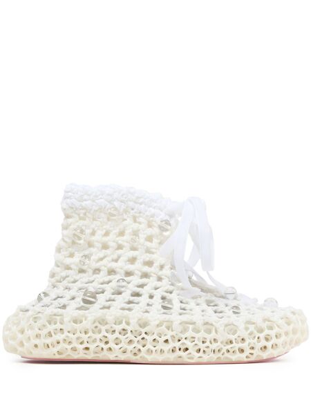  Susan Fang Crochet Beaded Boots - White 