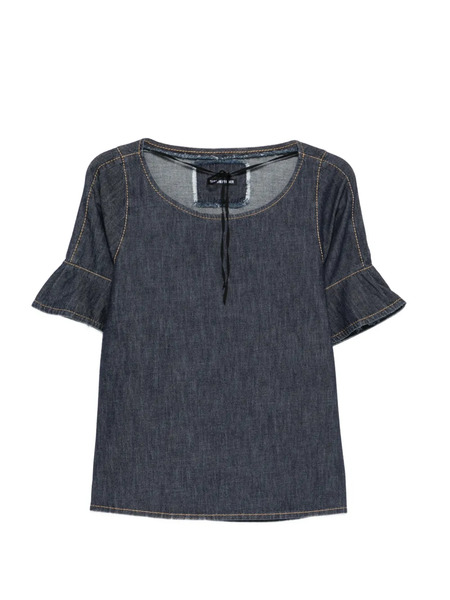  Susanne Bommer Contrast-stitching Blouse - Blue 