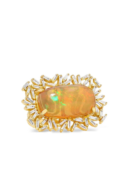 Suzanne Kalan 18k Rose Gold Diamond And Opal Ring 