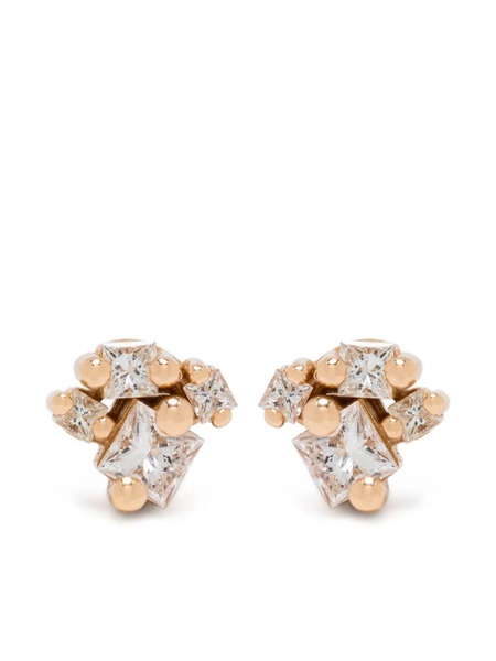  Suzanne Kalan 18kt Rose Gold Diamond Earrings - Pink 