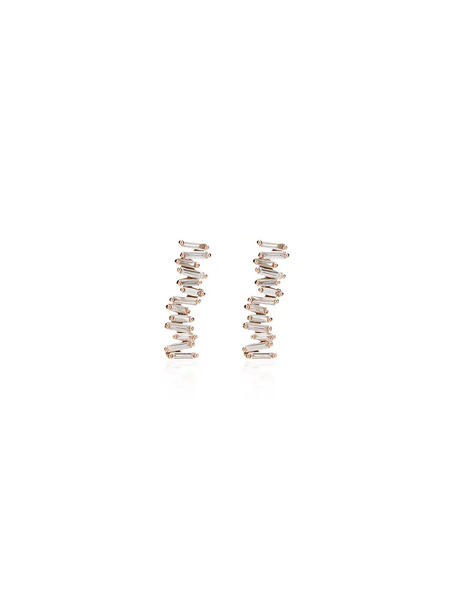  Suzanne Kalan 18kt Rose Gold Fireworks Diamond Earrings - Pink 