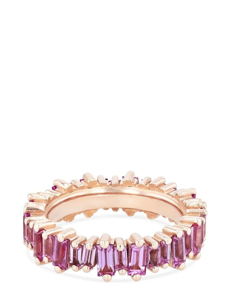  Suzanne Kalan 18kt Rose Gold Sapphire Band Ring - Pink 