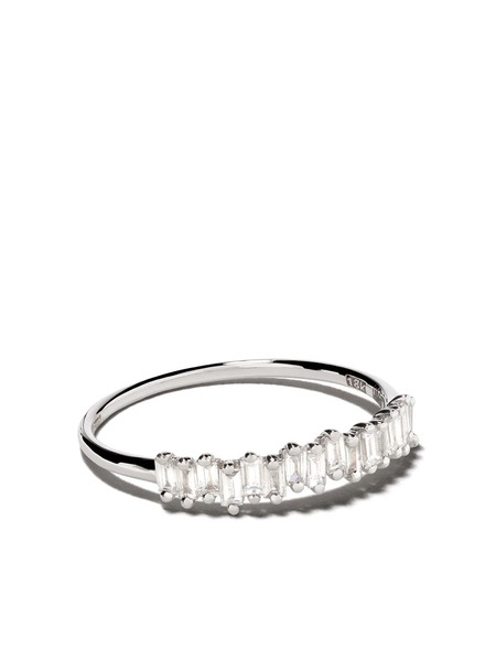 Suzanne Kalan 18kt White Gold Fireworks Classic Stacker Diamond Ring - Silver 