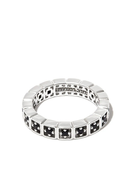  Suzanne Kalan 18kt White Gold Inlay Mini Sapphire Ring - Silver 