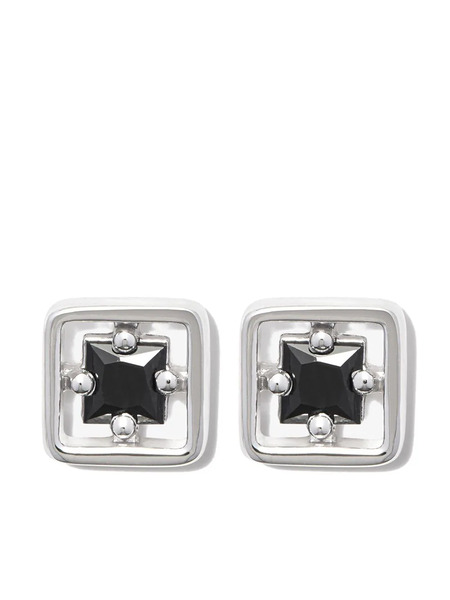  Suzanne Kalan 18kt White Gold Inlay Sapphire Stud Earrings - Silver 