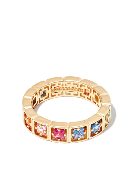  Suzanne Kalan 18kt Yellow Gold Rainbow Sapphire Ring 