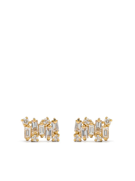  Suzanne Kalan 18kt Yellow Gold Shimmer Diamond Stud Earrings 