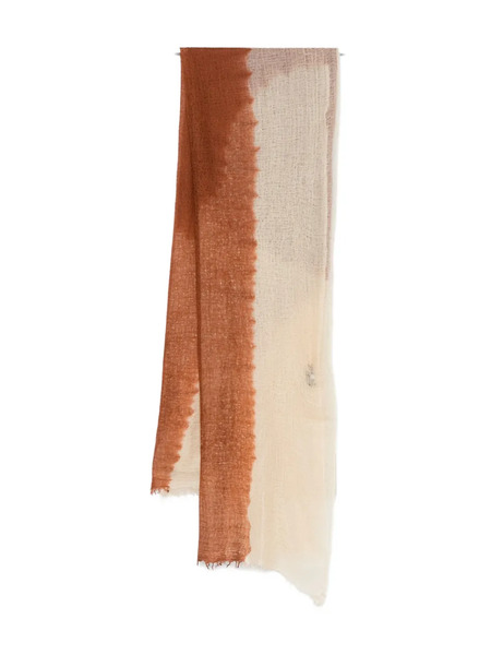  Suzusan Dip-dye Fringed Scarf - Neutrals 
