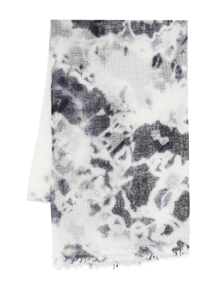  Suzusan Tie-dye Fringed Scarf - White 