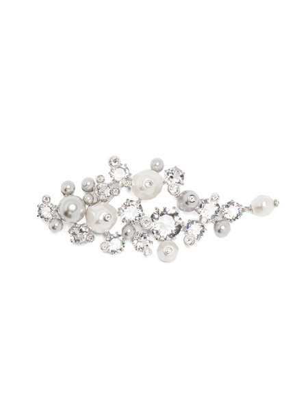  Swarovski Crystal-pearl Brooch - Silver 