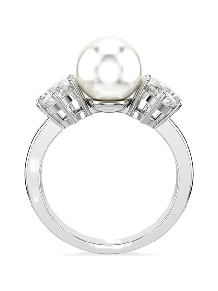  Swarovski Crystal Pearl Embellished Ring - Whi/rhs White 