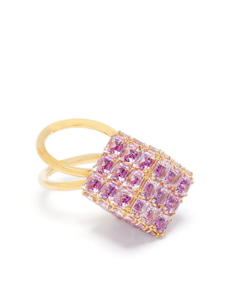  Swarovski Curiosa Double-band Cocktail Ring - Purple 