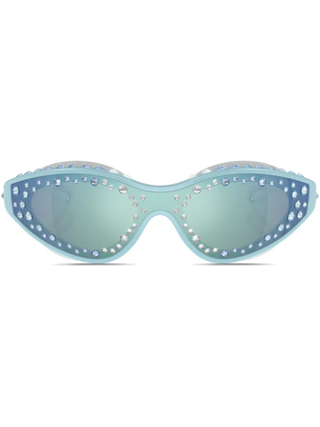  Swarovski Eyewear Crystal-embellished Goggle-frame Sunglasses - Blue 