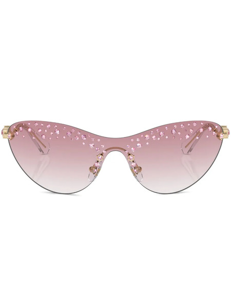  Swarovski Eyewear Crystal-embellished Goggle-frame Sunglasses - Gold 