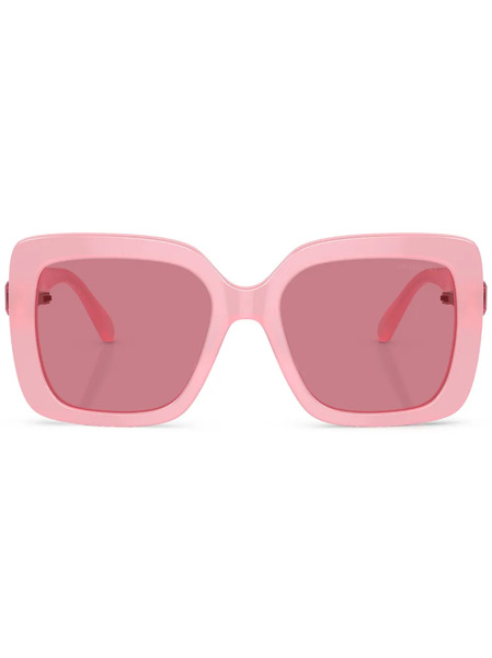  Swarovski Eyewear Crystal-embellished Rectangle-frame Sunglasses - Pink 