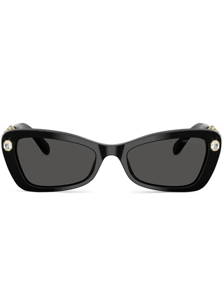 Swarovski Eyewear Crystal-embellished Rectangle Sunglasses - Black 