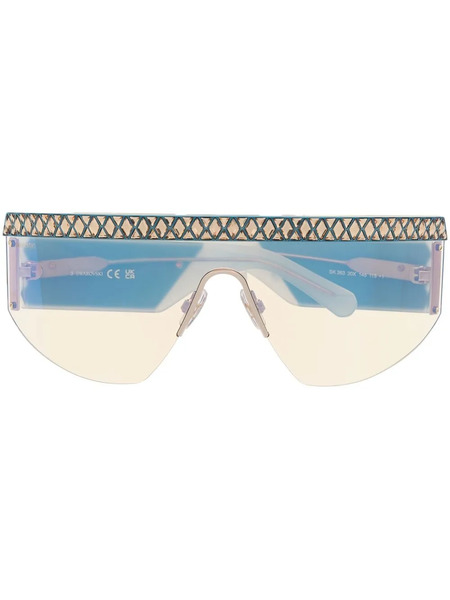  Swarovski Eyewear Crystal-embellished Square Frame Sunglasses - Blue 