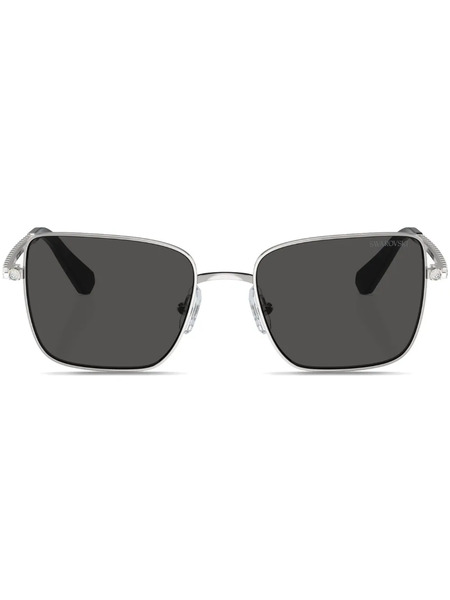  Swarovski Eyewear Crystal-embellished Square-frame Sunglasses - Silver 