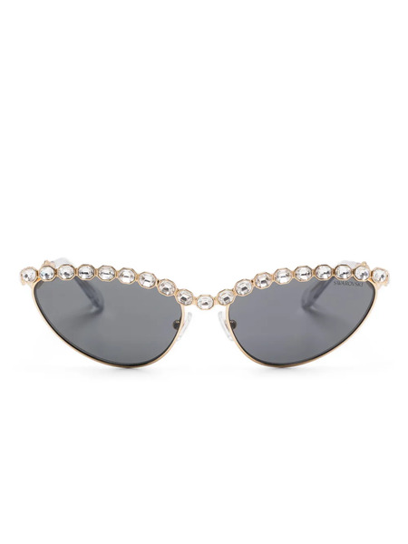  Swarovski Eyewear Crystal-embellished Sunglasses - Gold 