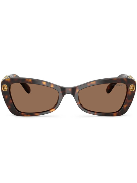  Swarovski Eyewear Crystal-embellished Tortoiseshell-effect Sunglasses - Green 