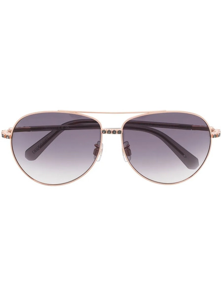  Swarovski Eyewear Pilot-frame Gradient Sunglasses - Gold 