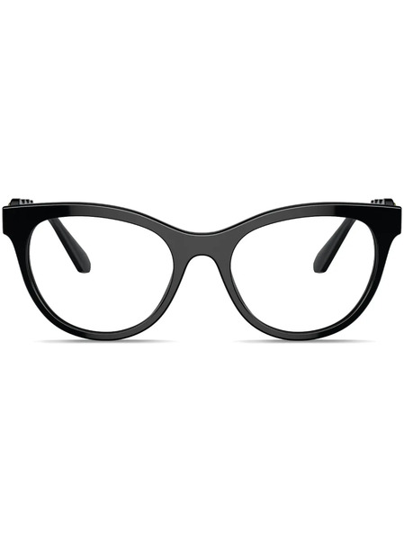  Swarovski Eyewear Square Frame Sculpted Arm Glasses - Black 