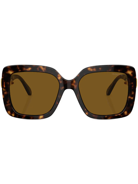  Swarovski Eyewear Tortoiseshell-effect Rectangle-frame Sunglasses - Green 