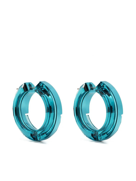  Swarovski Lucent Hoop Earrings - Blue 