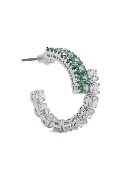  Swarovski Matrix Hoop Earrings - Silver 