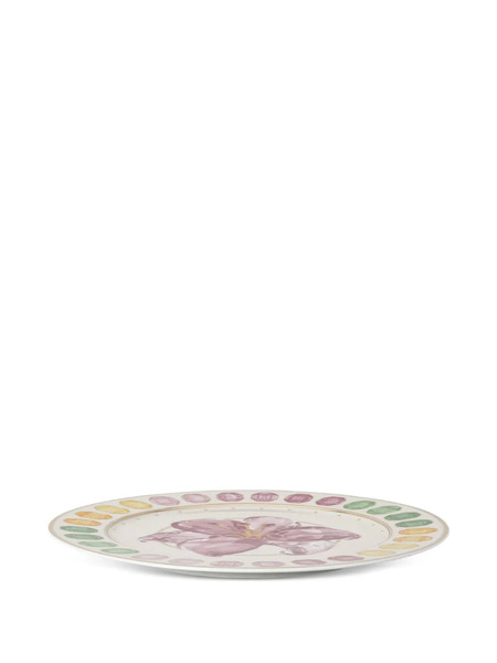  Swarovski X Rosenthal Idyllia Lily-print Plate (33.1 Cm) - Neutrals 