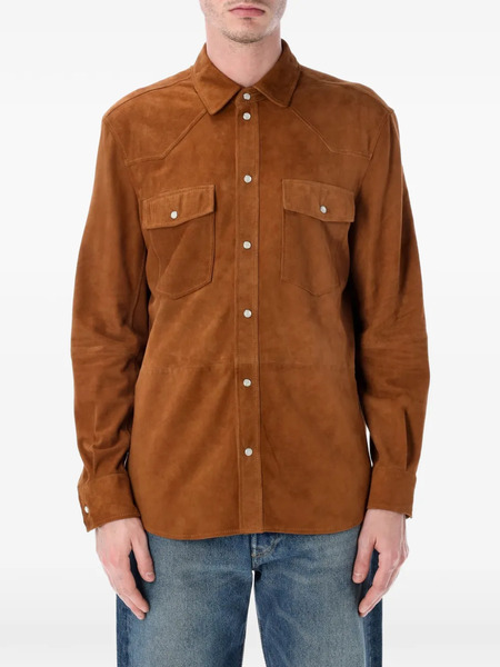  Sword Buttoned Pocket Shirt Jacket - Brown 