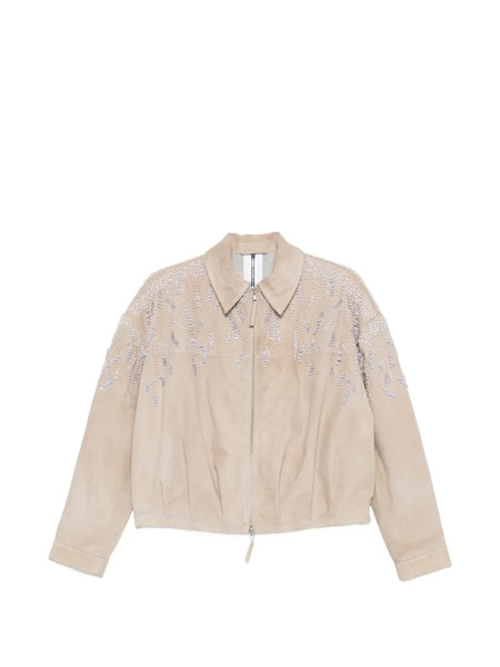  Sword Embellished Bomber Jacket - Neutrals 
