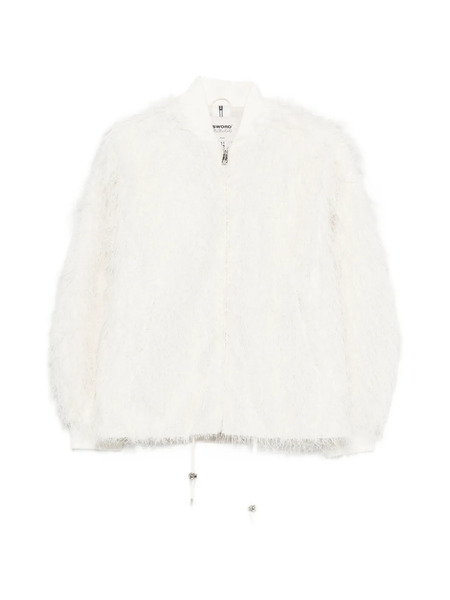  Sword Fringed Bomber Jacket - White 