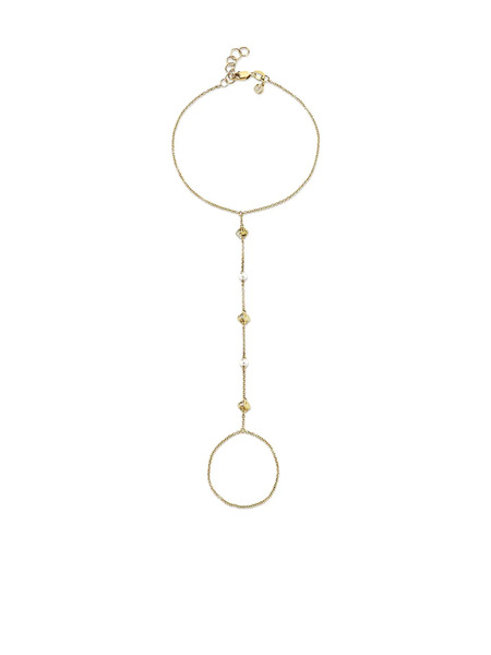  Sydney Evan 14k Yellow Gold Shells Princess Diamond Nad Pearl Bracelet 